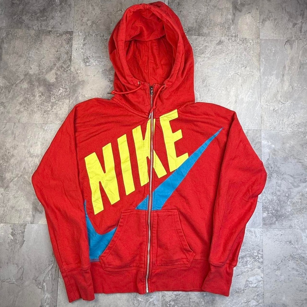 Vintage red nike zip up hoodie size medium